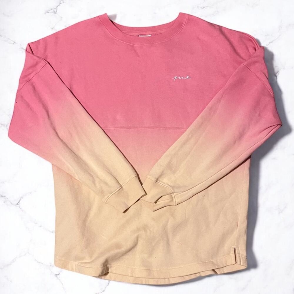 VICTORIA’S SECRET Pink Varsity Crew Sweatshirt Top Medium 3111-9 - Picture 3 of 10